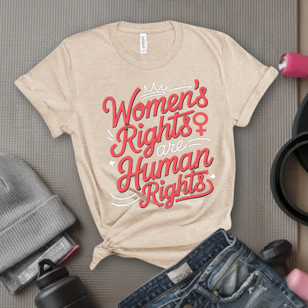 Women's Rights Are Human Rights - Girl Power Inspirational T-Shirt - Women Empowerment Tee - Gift for Her - Bella Canvas 3001 - Image 3