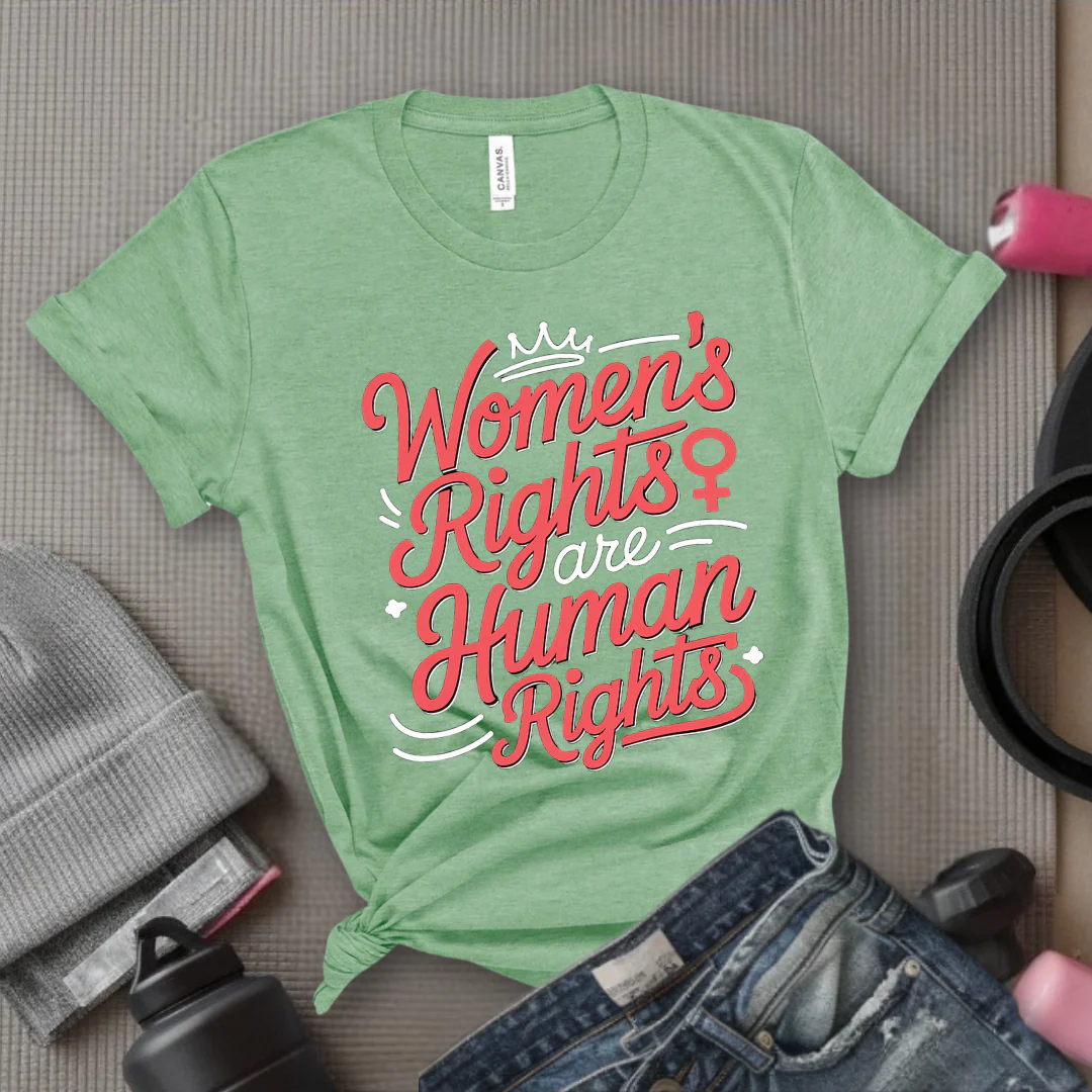 Women's Rights Are Human Rights - Girl Power Inspirational T-Shirt - Women Empowerment Tee - Gift for Her - Bella Canvas 3001 - Image 6