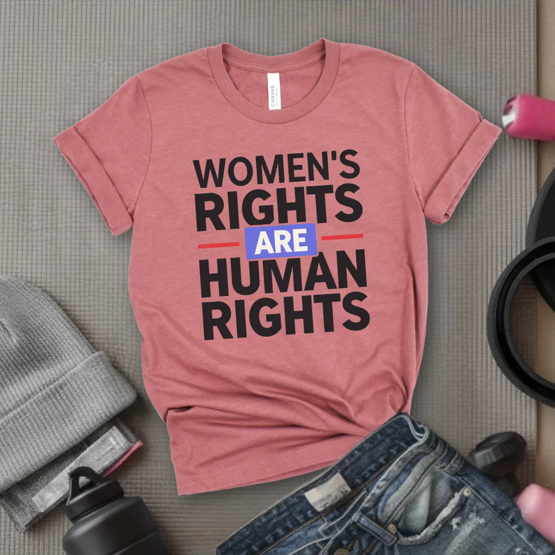 Women's Rights are Human Rights: Women's March T-Shirt - Women Empowerment Inspired Tee - Gift for Feminists - Bella Canvas 3001 - Image 2