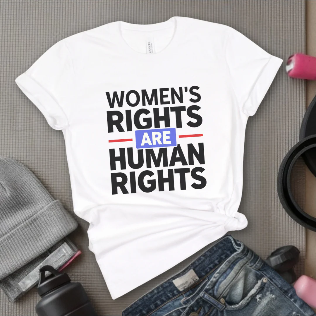 Women's Rights are Human Rights: Women's March T-Shirt - Women Empowerment Inspired Tee - Gift for Feminists - Bella Canvas 3001 - Image 3