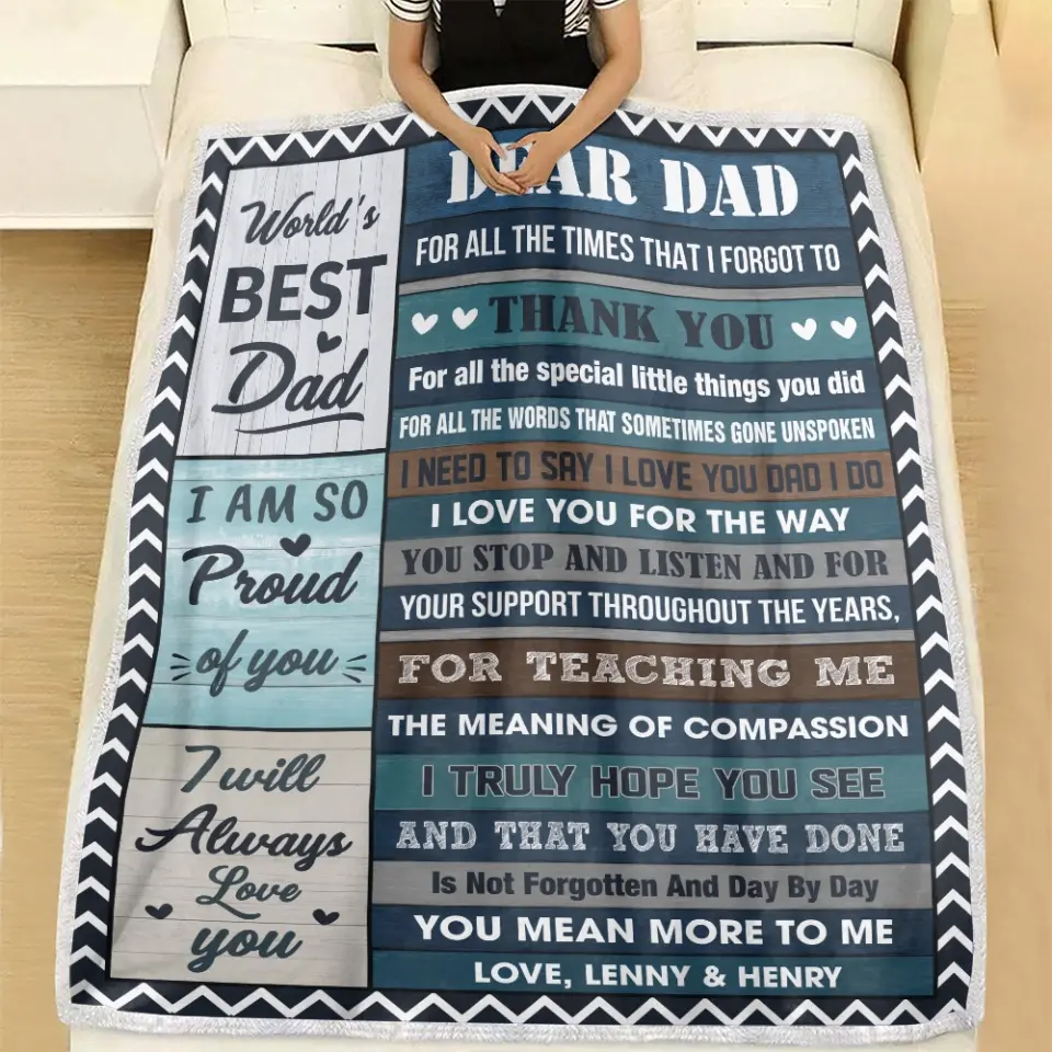 World's Best Dad You Mean More To Me Personalized Blanket - Image 2
