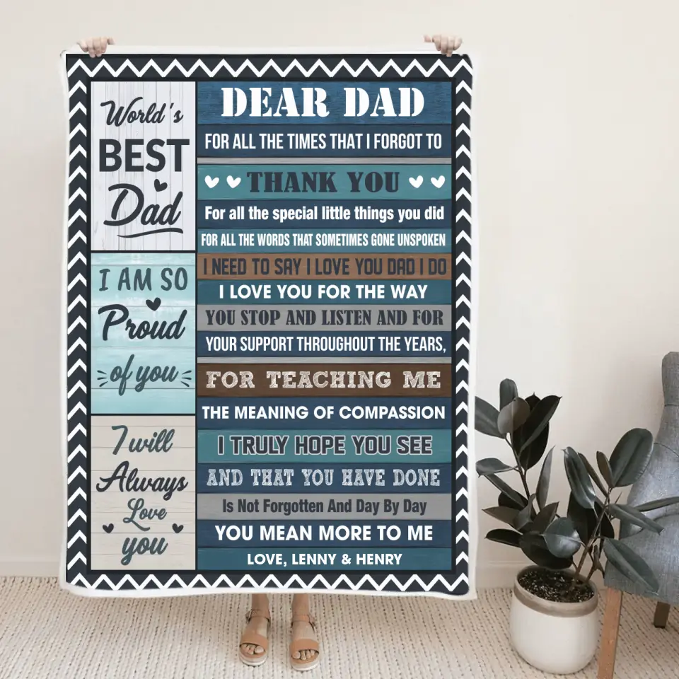 World's Best Dad You Mean More To Me Personalized Blanket - Image 6
