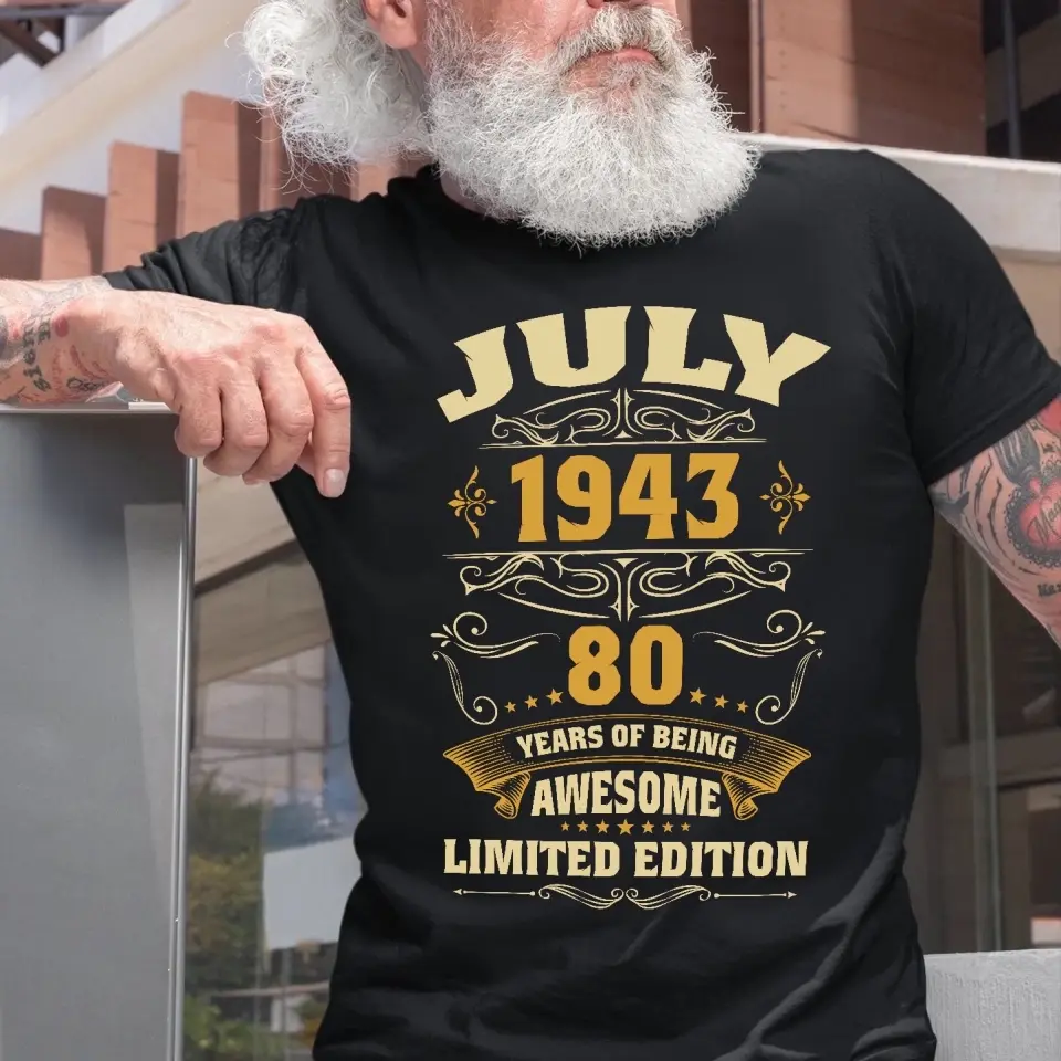 Years Of Being Awesome Personalized T-shirt - Image 3