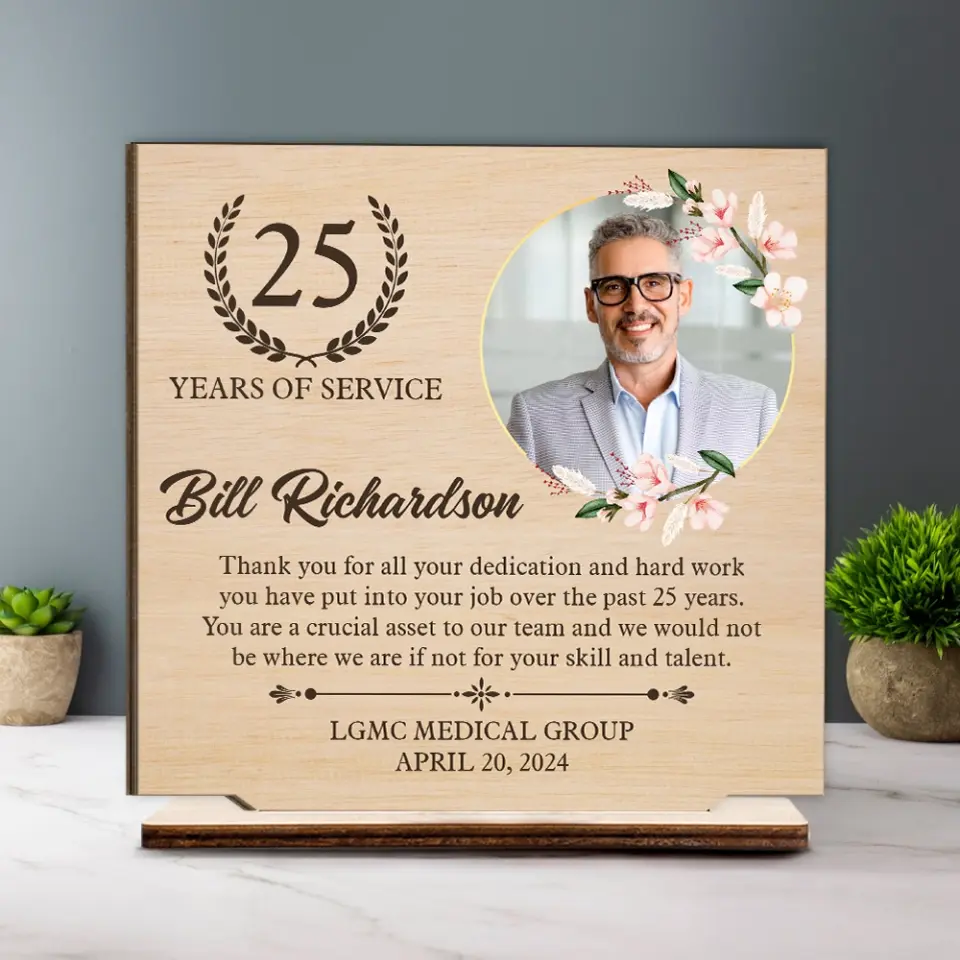 Years of Service Thank You for All Dedication and Hard Work Wooden Plaque Work Anniversary Gift - Image 6