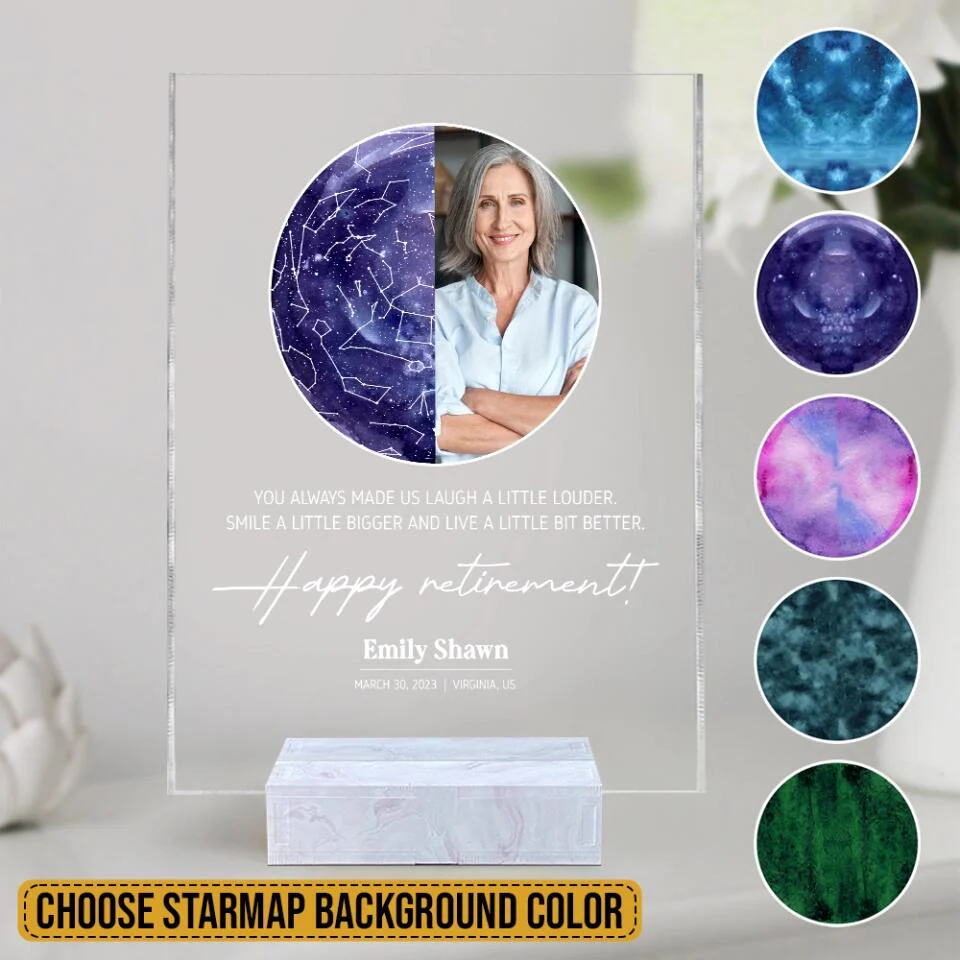 You Always Made Us Laugh A Little Louder Happy Retirement Personalized Acrylic Plaque - Image 3
