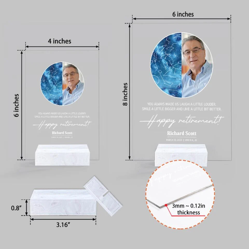 You Always Made Us Laugh A Little Louder Happy Retirement Personalized Acrylic Plaque - Image 4