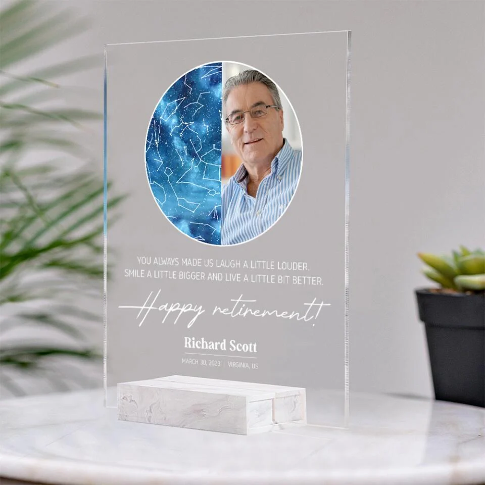 You Always Made Us Laugh A Little Louder Happy Retirement Personalized Acrylic Plaque - Image 9