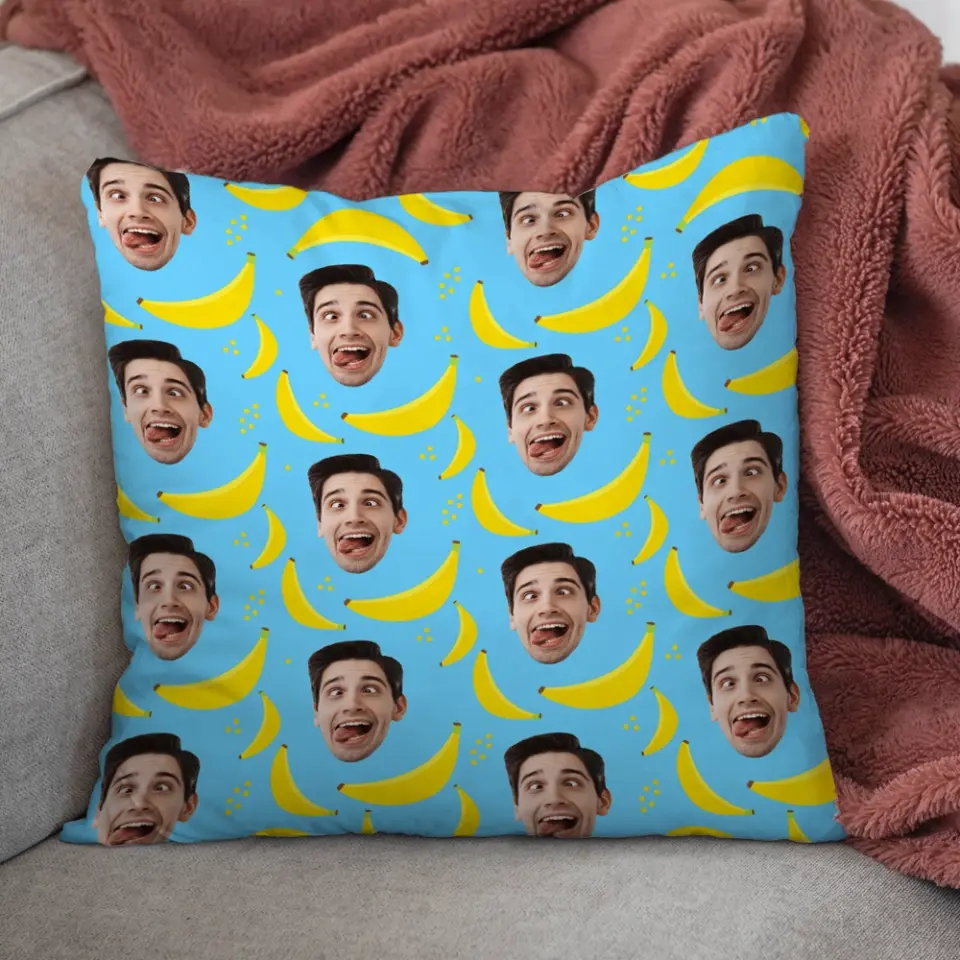 You and Me Custom Face Personalized Square Linen Pillow - Image 2