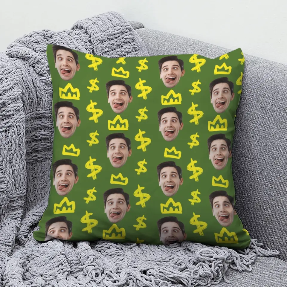 You and Me Custom Face Personalized Square Linen Pillow - Image 5