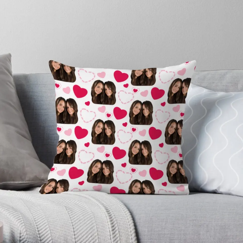 You and Me Custom Face Personalized Square Linen Pillow - Image 7