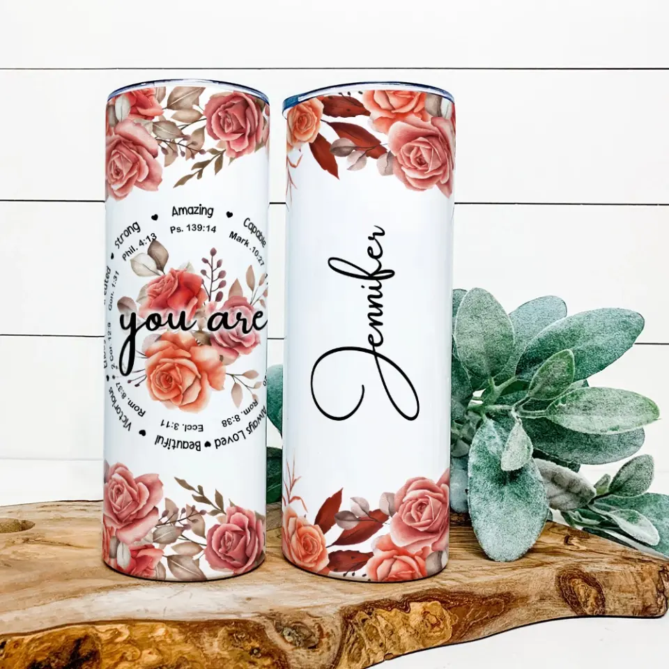 You Are Amazing Strong Capable - Custom Name Skinny Tumbler - Gift For Children Her | 306IHPLNTU656 - Image 14