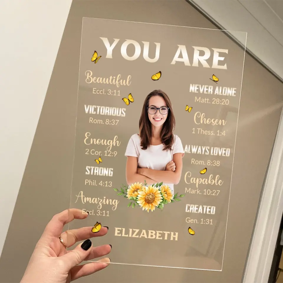 You Are Beautiful Never Alone Personalized Acrylic Plaque - Image 3