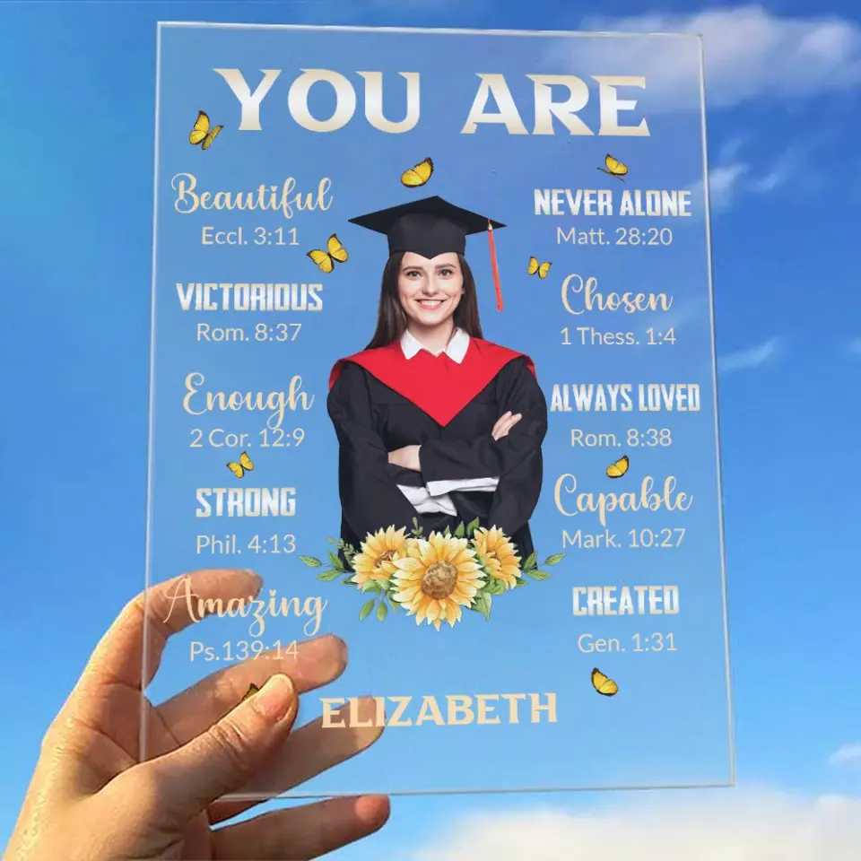 You Are Beautiful Never Alone Personalized Acrylic Plaque - Image 4