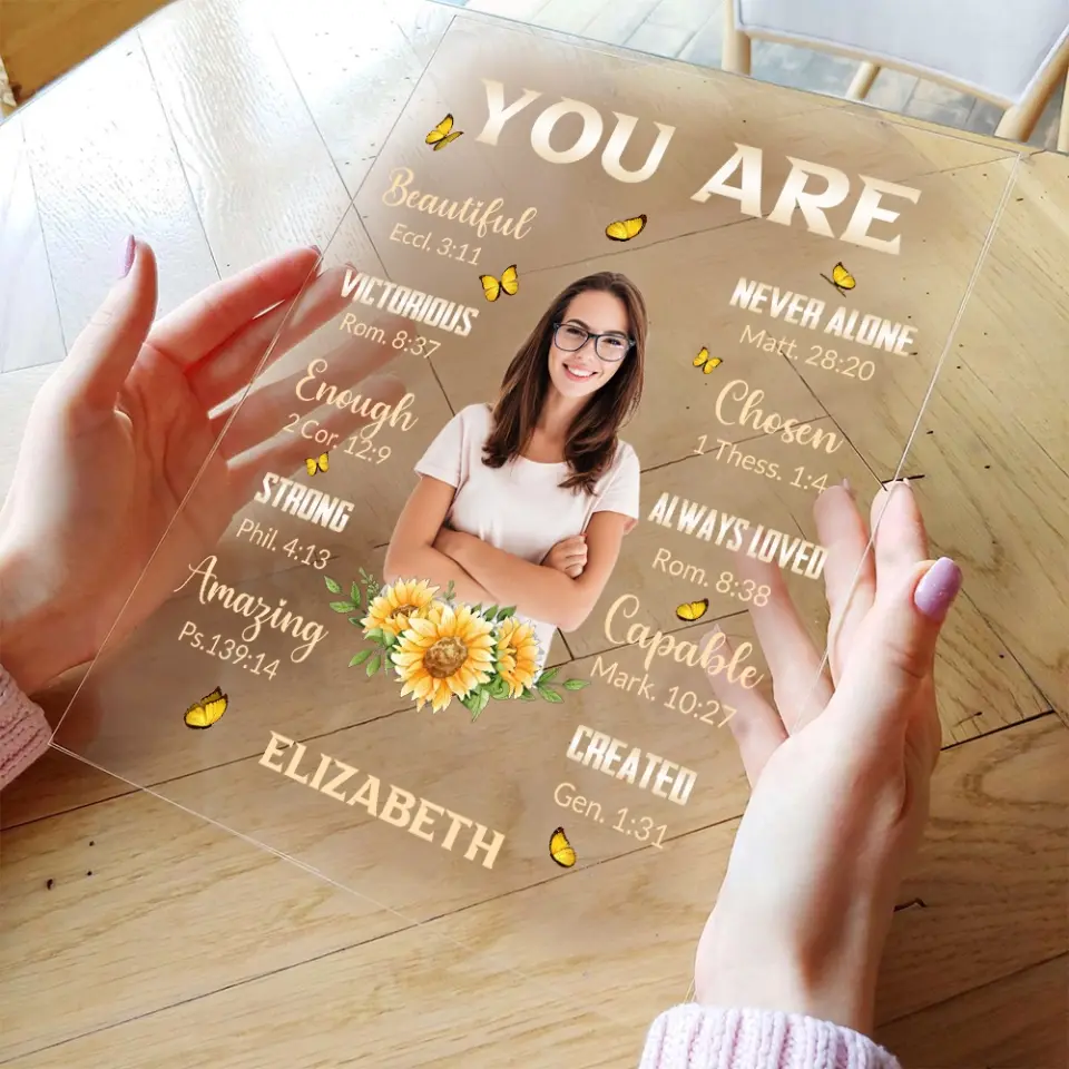 You Are Beautiful Never Alone Personalized Acrylic Plaque - Image 5
