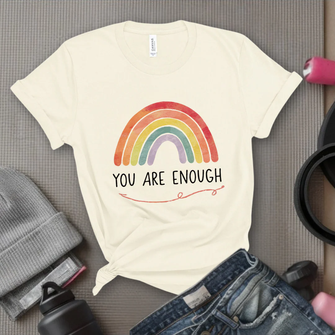 You Are Enough - Girl Power Inspirational T-Shirt - Women Empowerment Tee - Gift for Her - Bella Canvas 3001 - Image 2
