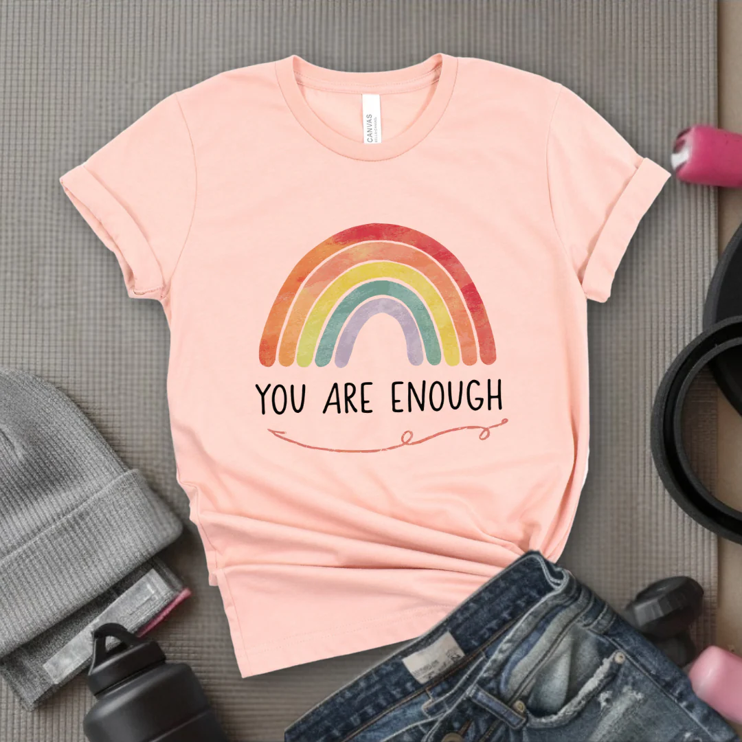 You Are Enough - Girl Power Inspirational T-Shirt - Women Empowerment Tee - Gift for Her - Bella Canvas 3001 - Image 3