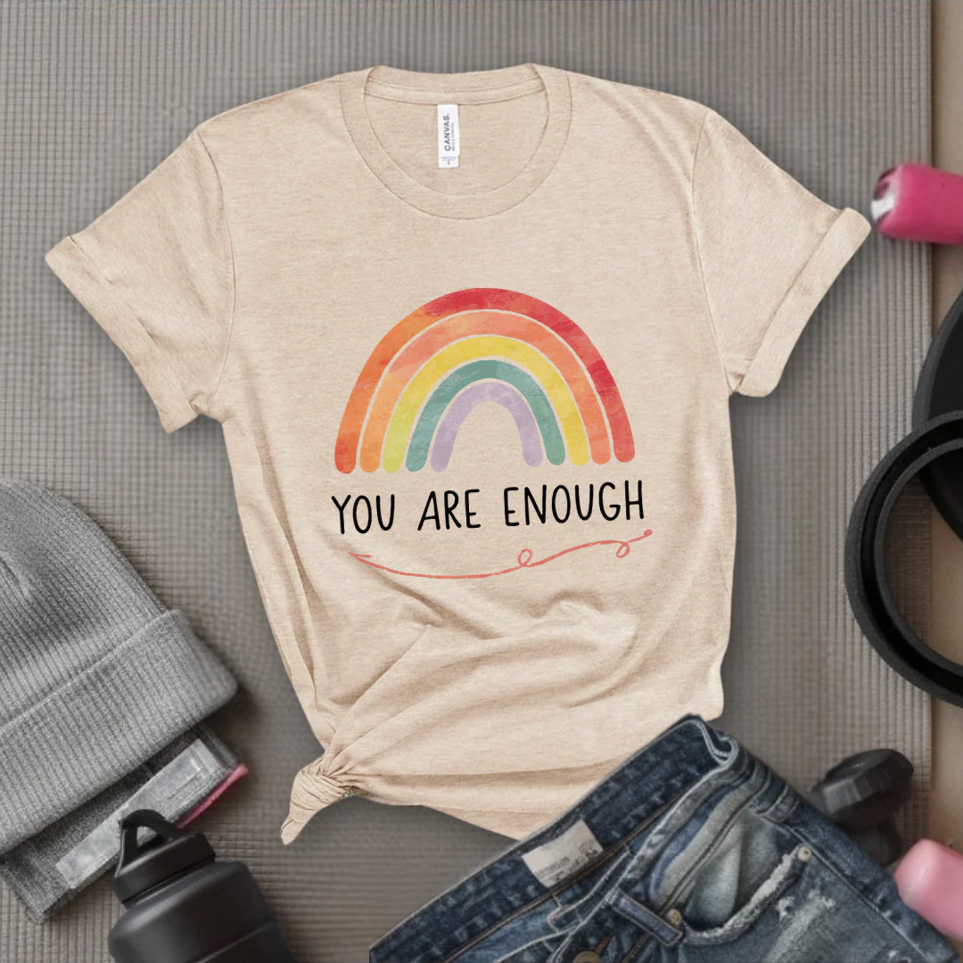You Are Enough - Girl Power Inspirational T-Shirt - Women Empowerment Tee - Gift for Her - Bella Canvas 3001 - Image 4