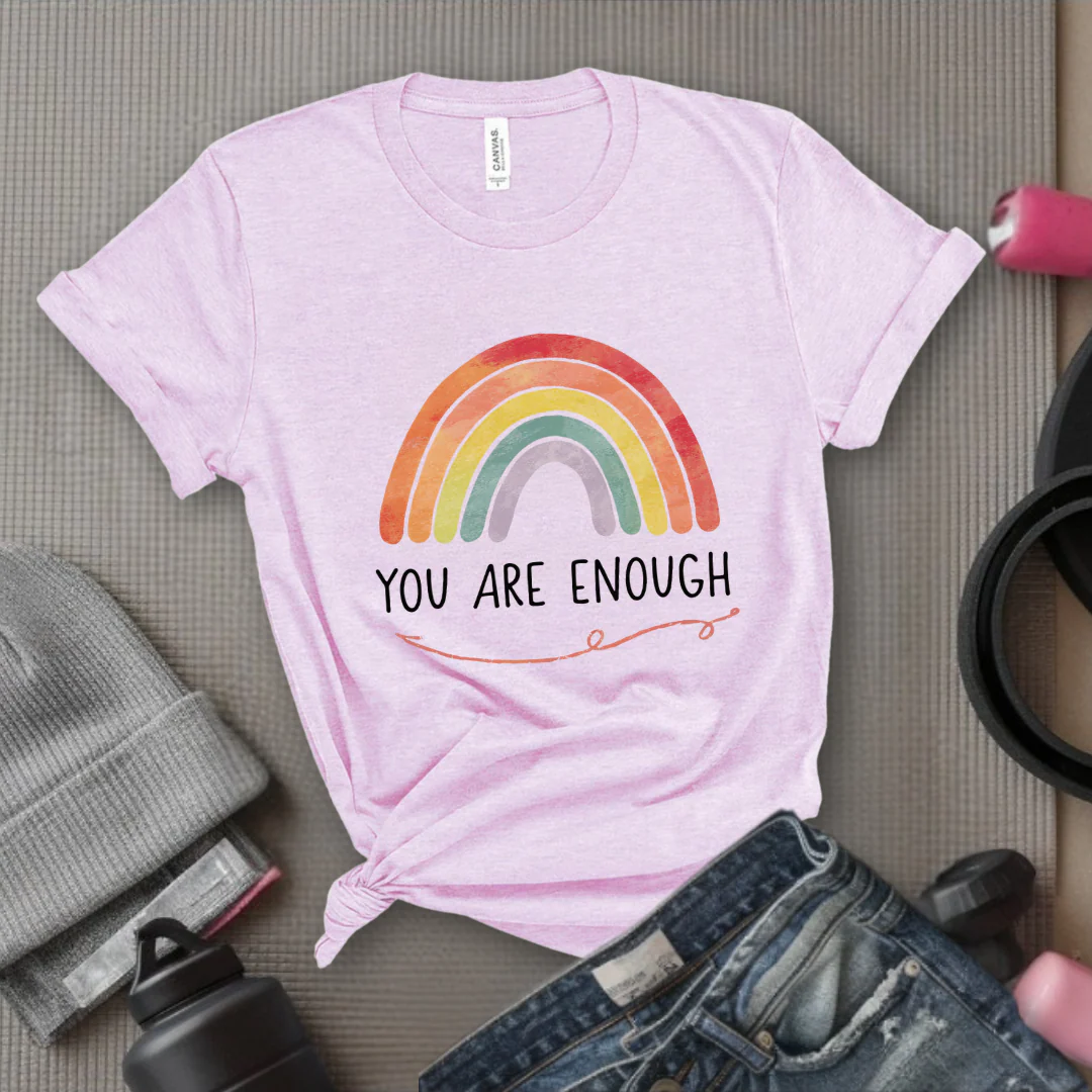 You Are Enough - Girl Power Inspirational T-Shirt - Women Empowerment Tee - Gift for Her - Bella Canvas 3001 - Image 6