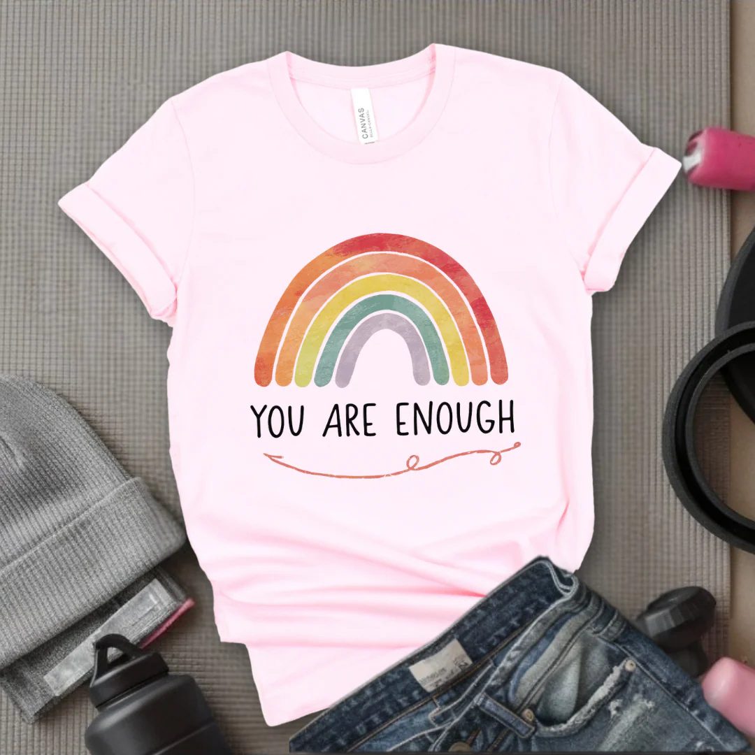You Are Enough - Girl Power Inspirational T-Shirt - Women Empowerment Tee - Gift for Her - Bella Canvas 3001 - Image 7