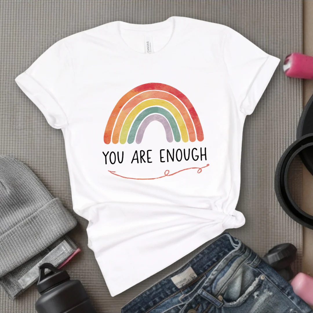 You Are Enough - Girl Power Inspirational T-Shirt - Women Empowerment Tee - Gift for Her - Bella Canvas 3001 - Image 8