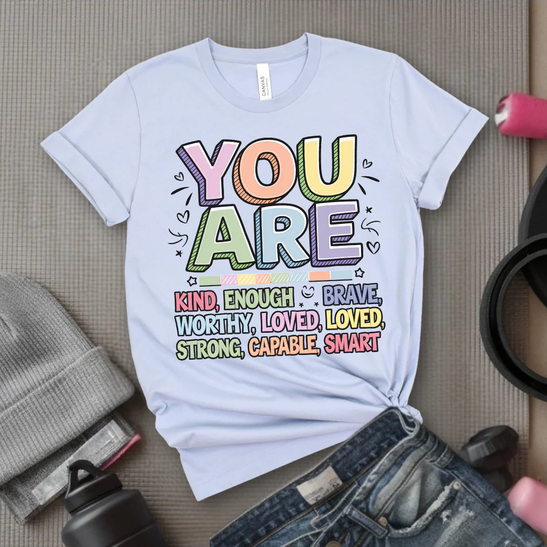You Are Kind Enough Amazing Brave Worthy Loved Strong Capable Smart - Unisex Jersey Short Sleeve Shirt - Motivation Tee -  Gift for Yourself - Bella Canvas 3001 - Image 2