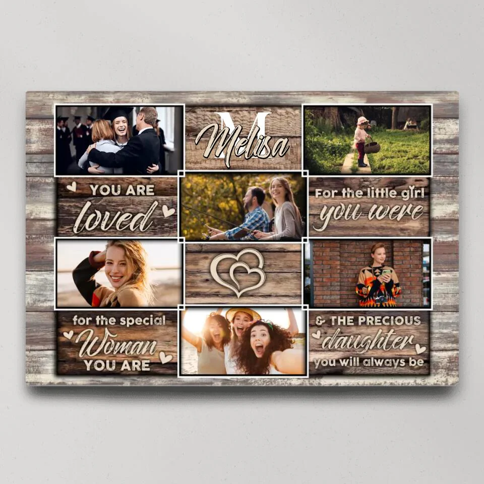 You Are Loved For The Little Girl You Were - Custom Canvas Poster - Birthday Gift For Daughter - Image 2
