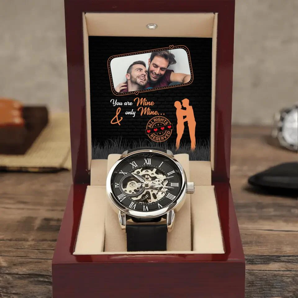 Personalized Valentine Gifts - You are Mine Envelope Style - Personalized Watch - Valentine Anniversary Gift for Him - Image 2