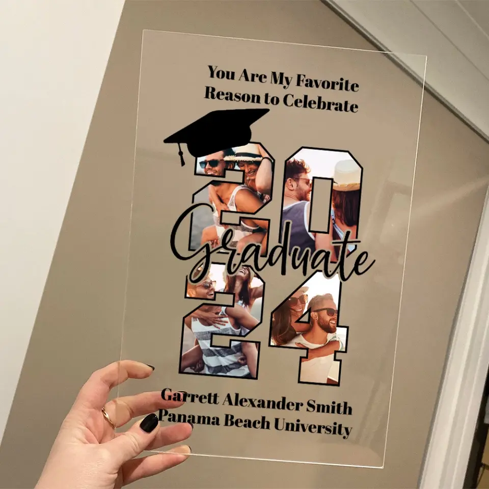 You Are My Favorite Reason To Celebrate - Custom Photo Text Rectangle Acrylic Plaque - Graduation Gift For Boyfriend Girlfriend - 304IHPNPAP502 - Image 4