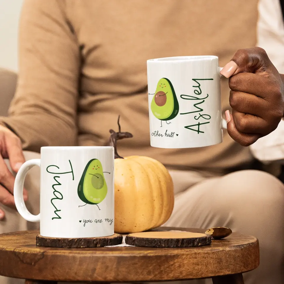 Personalized Valentine Gifts - You Are My Other Half Advocado Personalized Mug Couple Gifts - Image 10