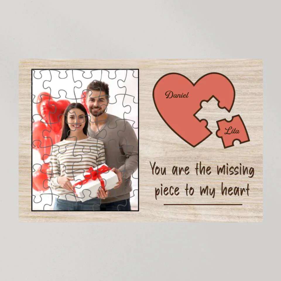 Personalized Valentine Gifts - You Are The Missing Piece To My Heart Custom Canvas Poster Anniversary Gift For Couples - Image 7