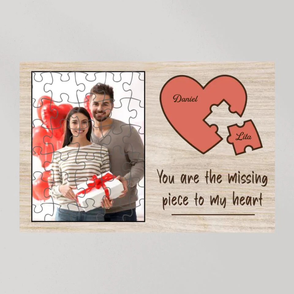 Personalized Valentine Gifts - You Are The Missing Piece To My Heart Custom Canvas Poster Anniversary Gift For Couples - Image 8