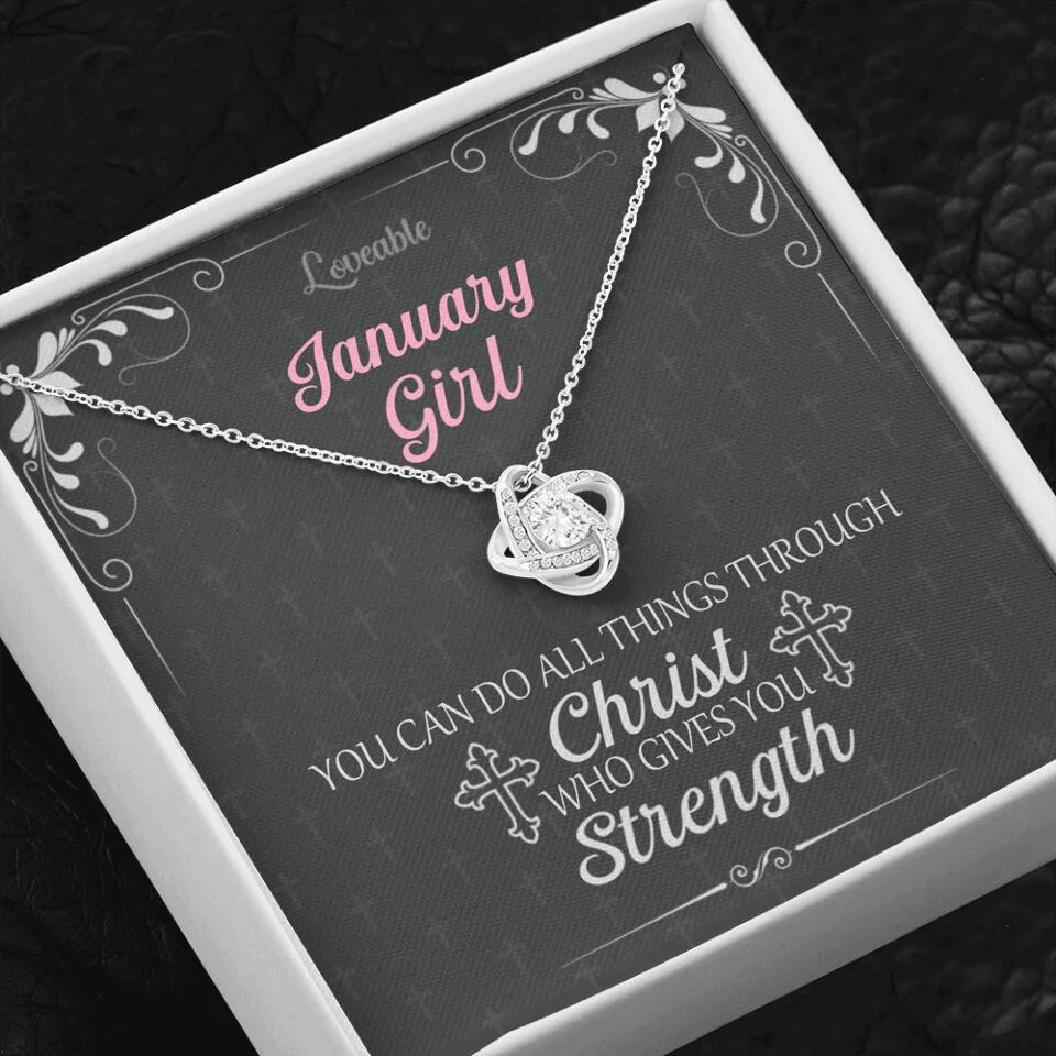 You can do all things through Christ who give you Strength - Personalized Necklace with Message Card - Crystal Gifts for Wife - Image 2