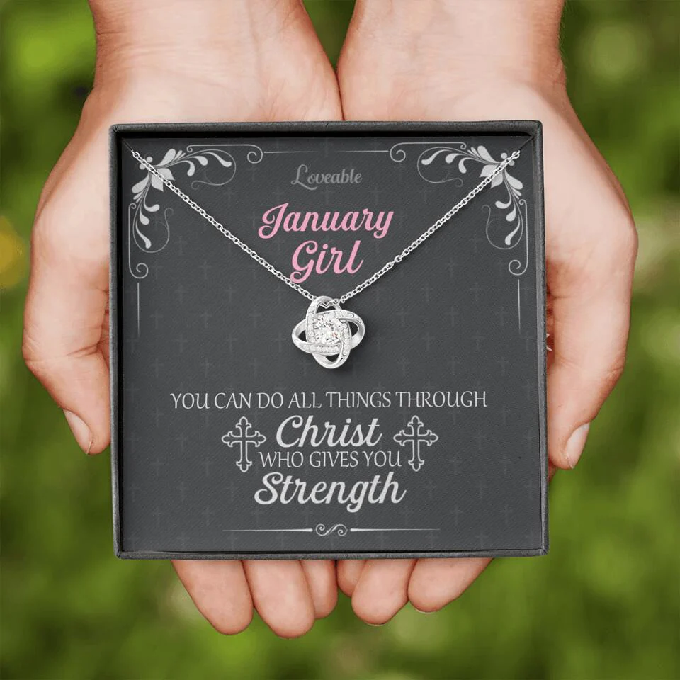 You can do all things through Christ who give you Strength - Personalized Necklace with Message Card - Crystal Gifts for Wife - Image 3