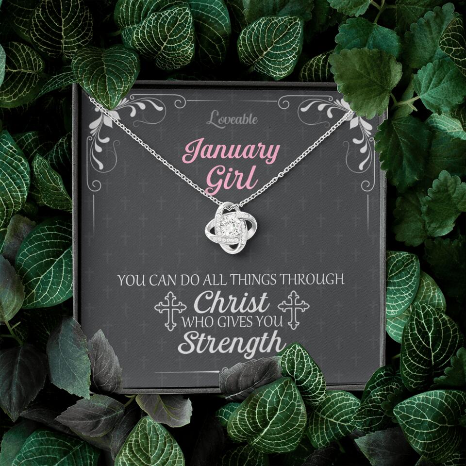 You can do all things through Christ who give you Strength - Personalized Necklace with Message Card - Crystal Gifts for Wife - Image 4