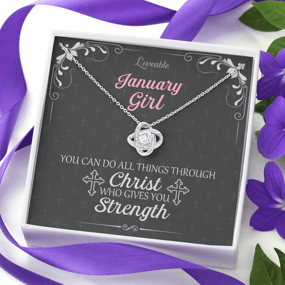 You can do all things through Christ who give you Strength - Personalized Necklace with Message Card - Crystal Gifts for Wife - Image 5