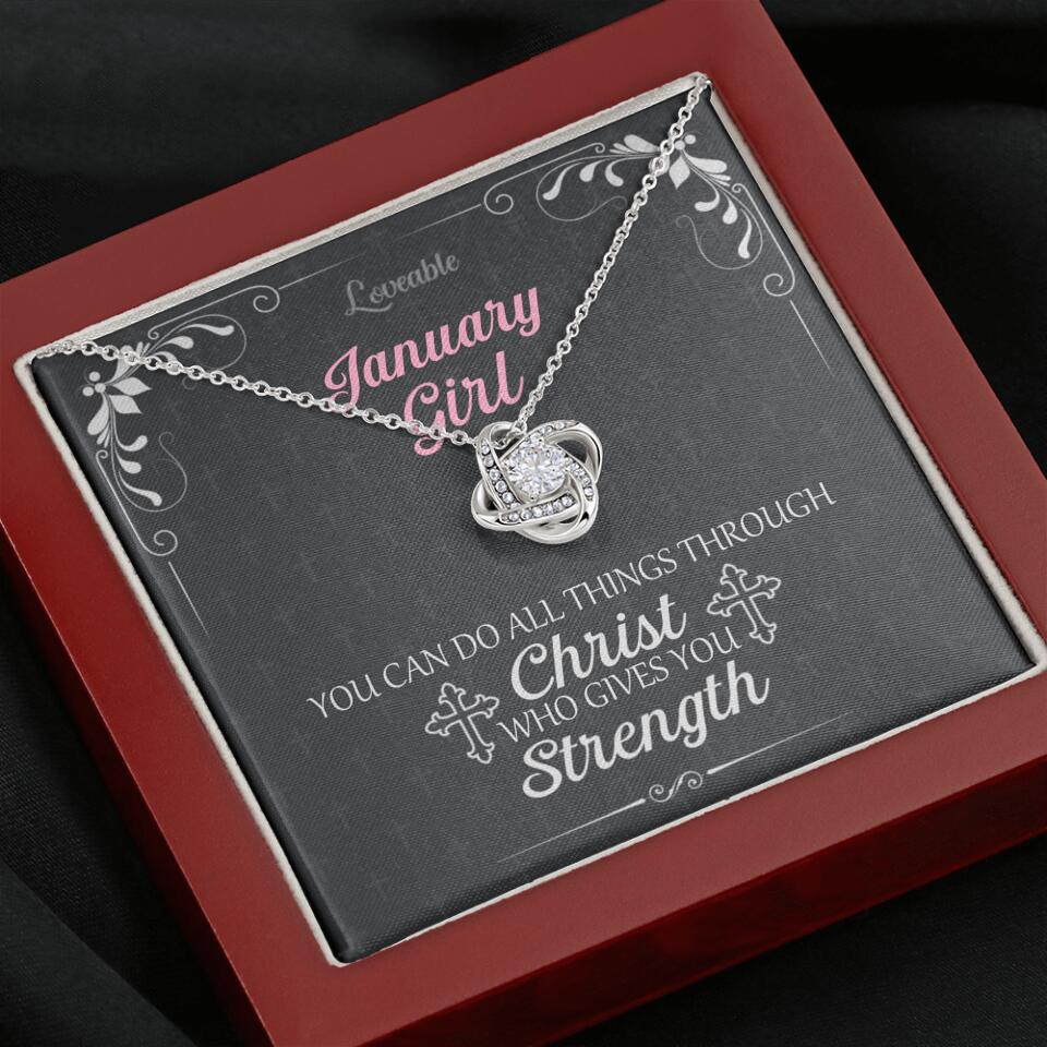 You can do all things through Christ who give you Strength - Personalized Necklace with Message Card - Crystal Gifts for Wife - Image 7