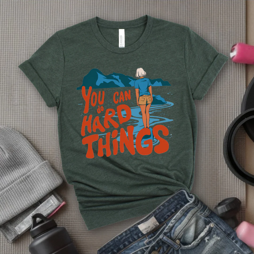You Can Do Hard Things - Motivation T-shirt - Mental Health Tee - Positive Gift for Yourself, Friends - Bella Canvas 3001 - Image 10