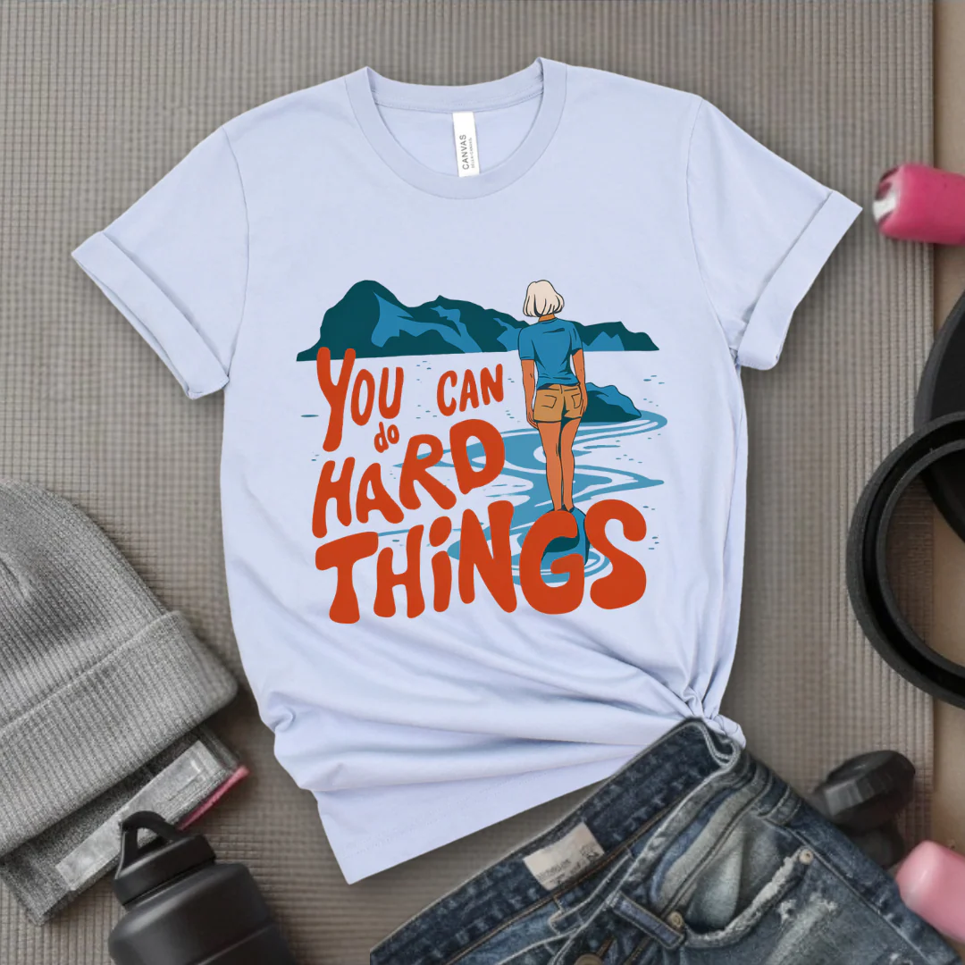 You Can Do Hard Things - Motivation T-shirt - Mental Health Tee - Positive Gift for Yourself, Friends - Bella Canvas 3001 - Image 3