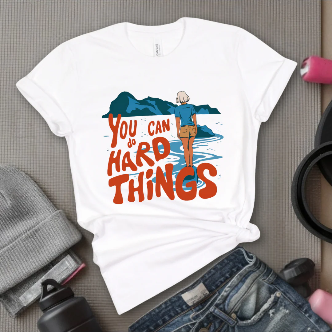 You Can Do Hard Things - Motivation T-shirt - Mental Health Tee - Positive Gift for Yourself, Friends - Bella Canvas 3001 - Image 5