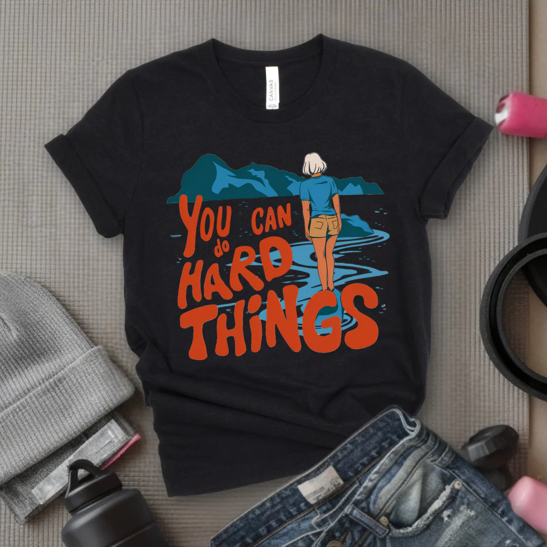 You Can Do Hard Things - Motivation T-shirt - Mental Health Tee - Positive Gift for Yourself, Friends - Bella Canvas 3001 - Image 6