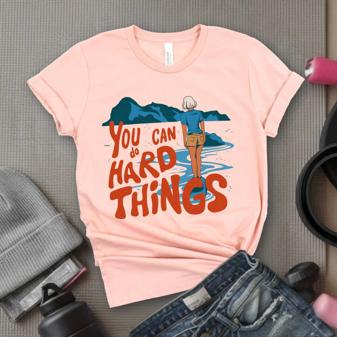 You Can Do Hard Things - Motivation T-shirt - Mental Health Tee - Positive Gift for Yourself, Friends - Bella Canvas 3001 - Image 7