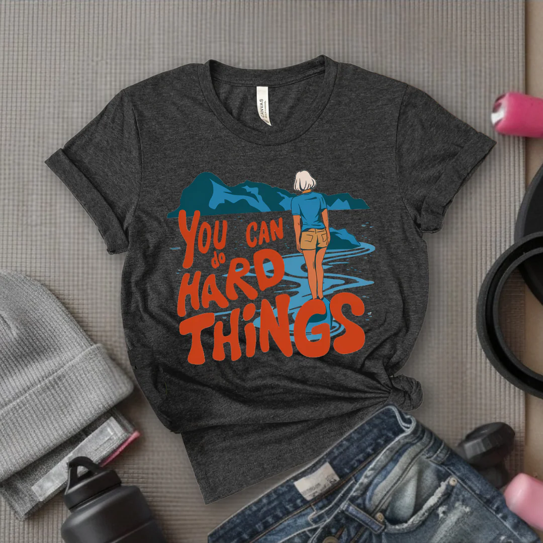 You Can Do Hard Things - Motivation T-shirt - Mental Health Tee - Positive Gift for Yourself, Friends - Bella Canvas 3001 - Image 8