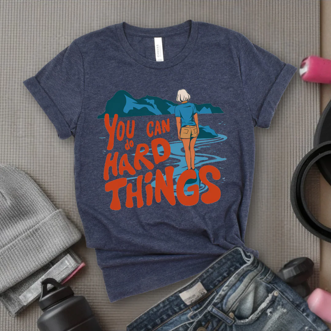 You Can Do Hard Things - Motivation T-shirt - Mental Health Tee - Positive Gift for Yourself, Friends - Bella Canvas 3001 - Image 9