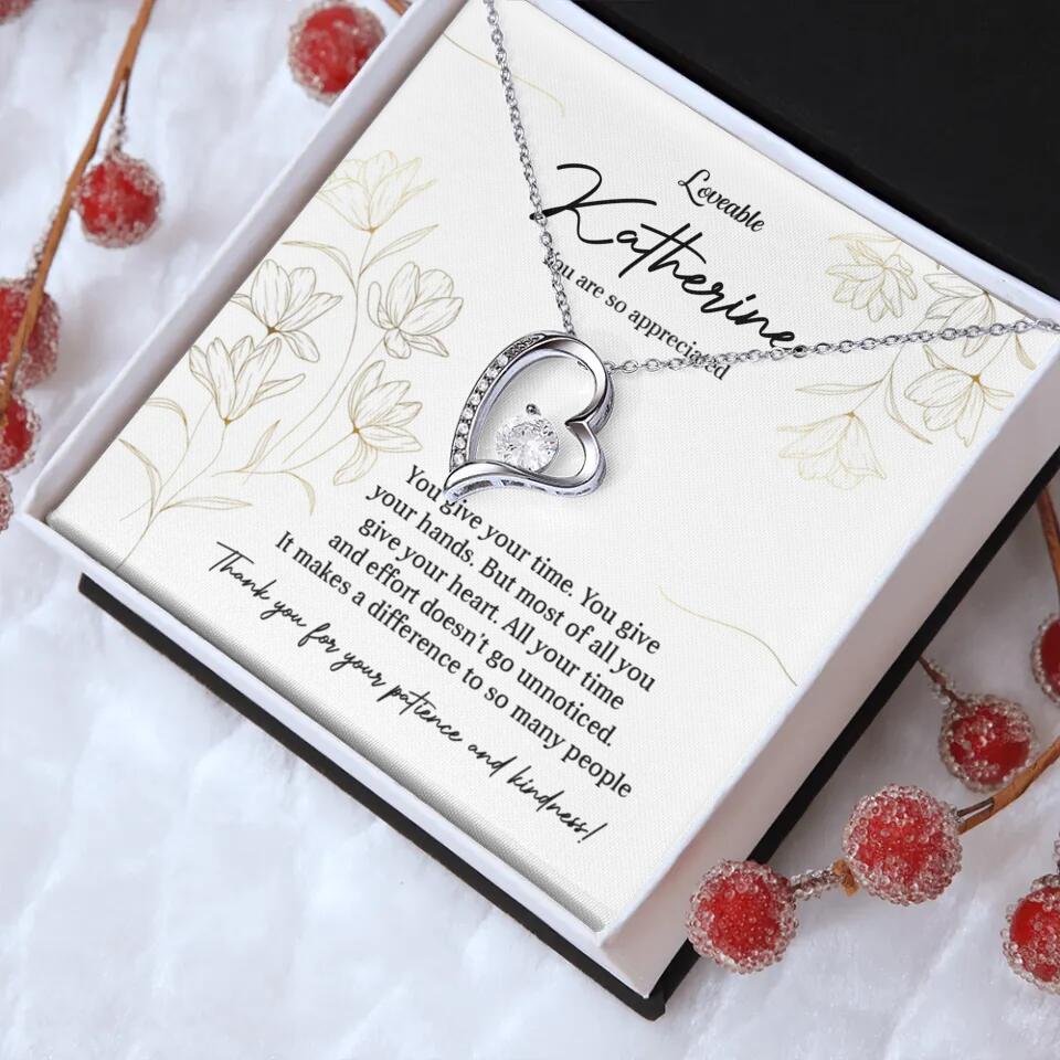 You Give Your Time, You Give Your Hands - Custom Necklace - Thank You Gift for Teacher or Mentor - Image 26