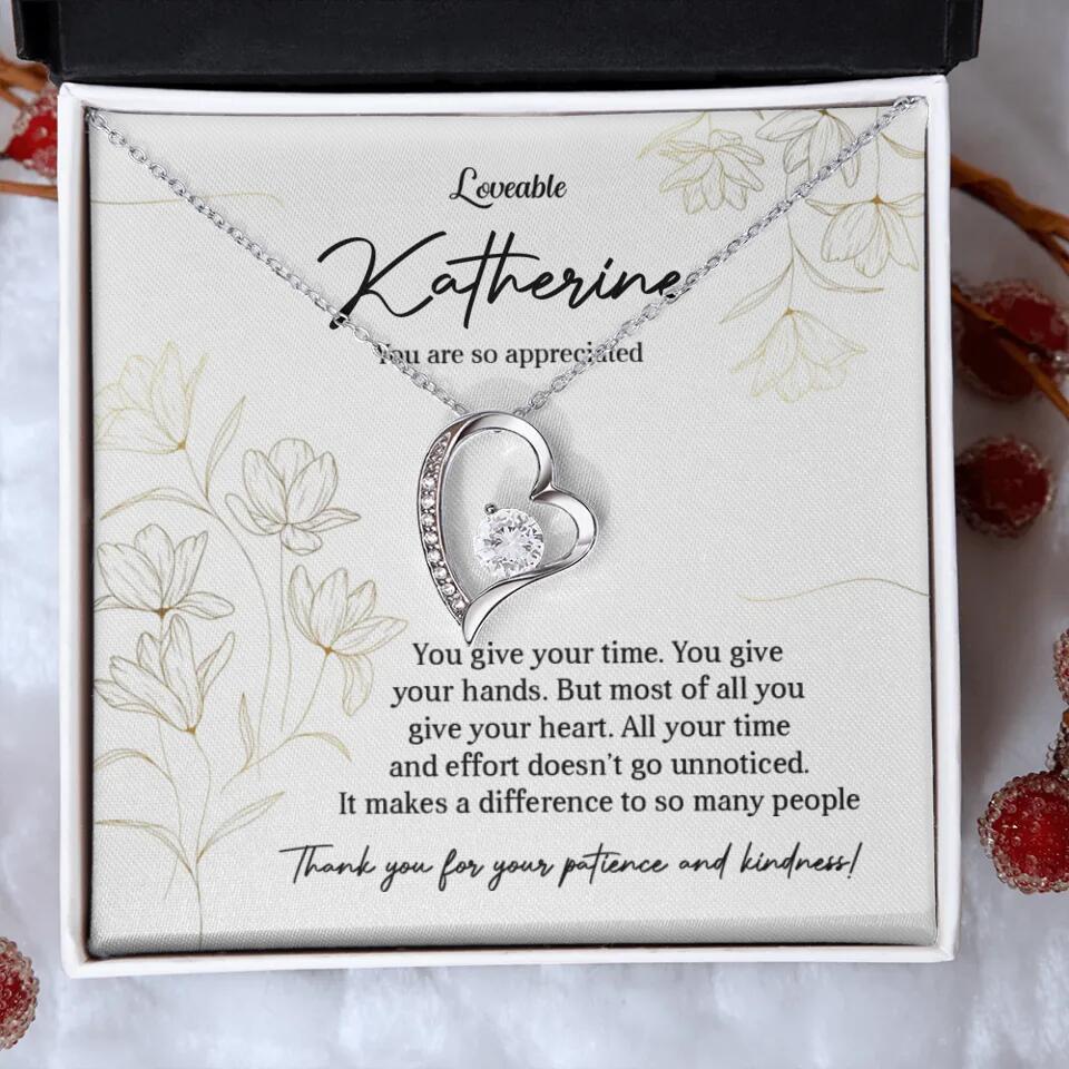 You Give Your Time, You Give Your Hands - Custom Necklace - Thank You Gift for Teacher or Mentor - Image 27