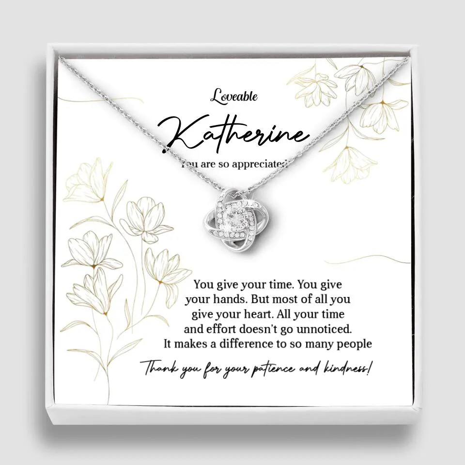 You Give Your Time, You Give Your Hands - Custom Necklace - Thank You Gift for Teacher or Mentor - Image 3