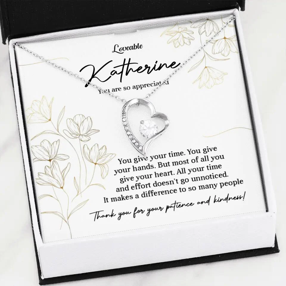 You Give Your Time, You Give Your Hands - Custom Necklace - Thank You Gift for Teacher or Mentor - Image 30