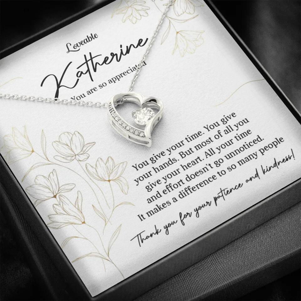 You Give Your Time, You Give Your Hands - Custom Necklace - Thank You Gift for Teacher or Mentor - Image 32