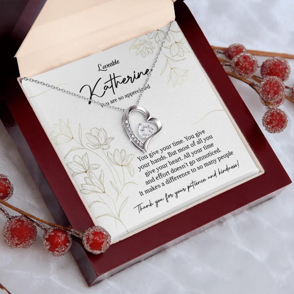 You Give Your Time, You Give Your Hands - Custom Necklace - Thank You Gift for Teacher or Mentor - Image 37