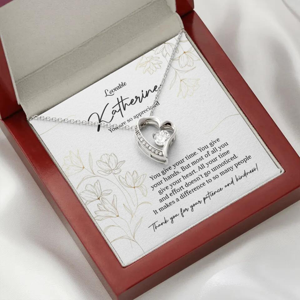 You Give Your Time, You Give Your Hands - Custom Necklace - Thank You Gift for Teacher or Mentor - Image 39